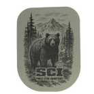 sticker with image of bear and SCI logo