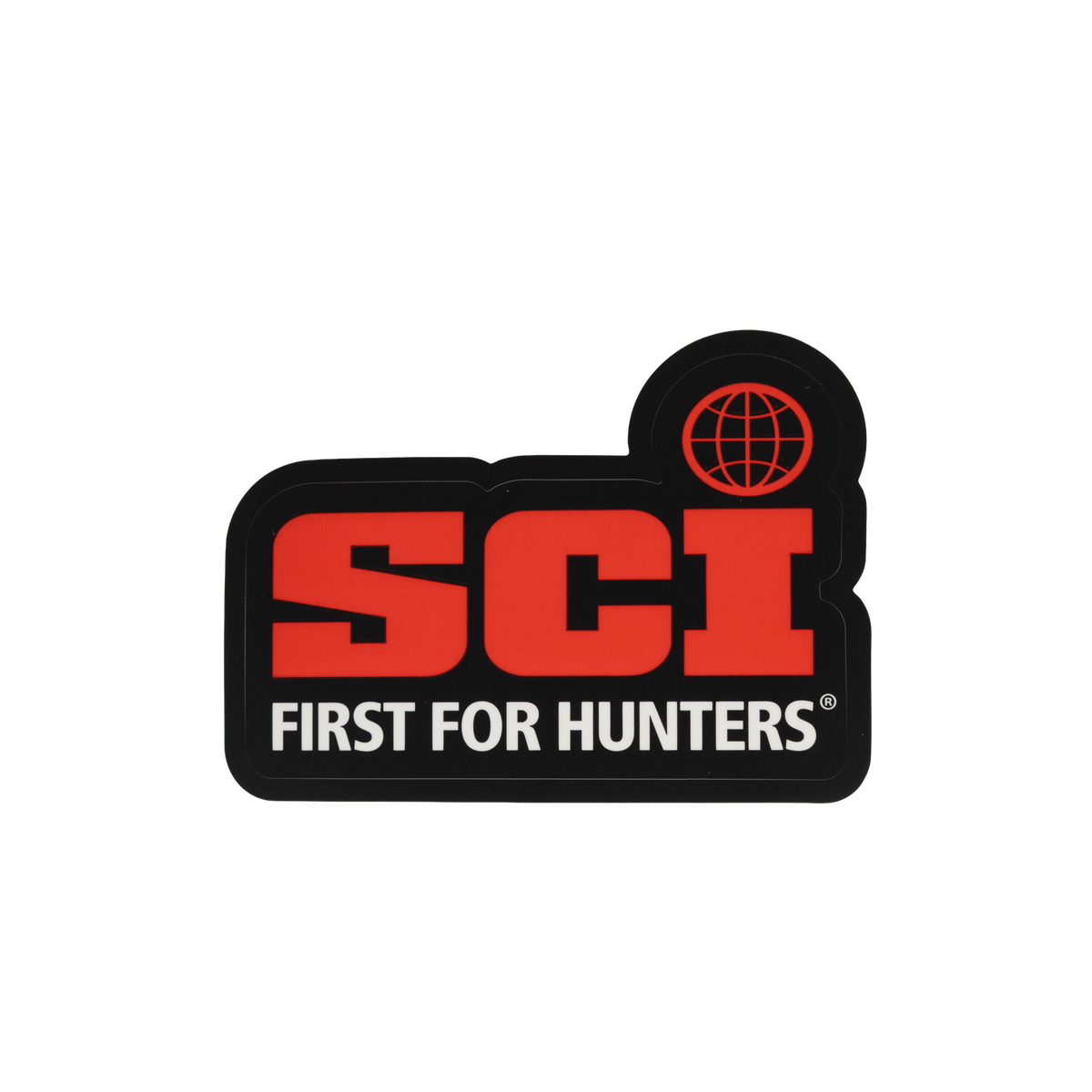Black red and white sci Sticker