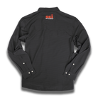rear view of Black longsleeve airflow shirt with SCI logo on upper back