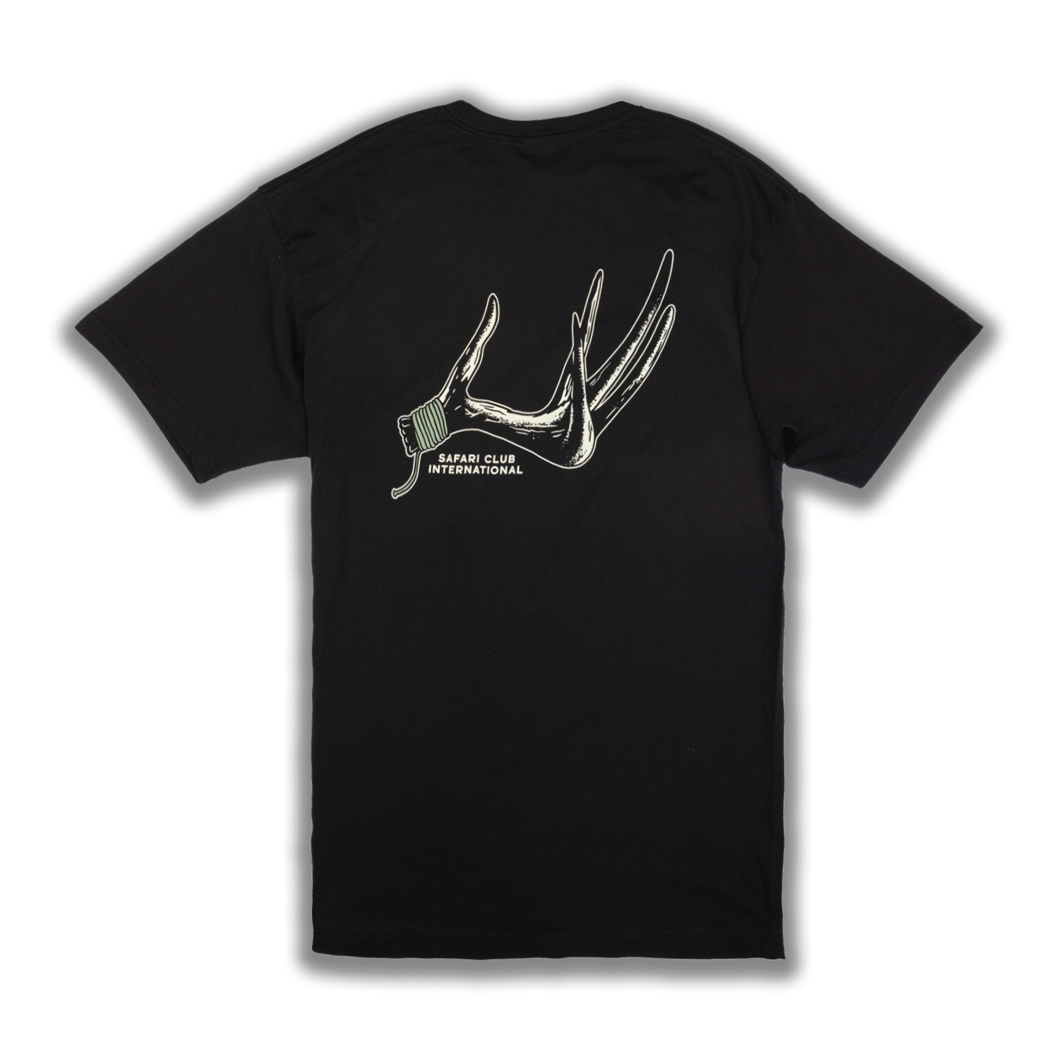 Black Tee with antler graphic