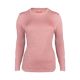 Mauve womens long sleeve tee with Women go hunting text on left chest