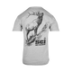 Gray t-shirt with a graphic of a ELK and 'SCI' logo on the back, on a white background