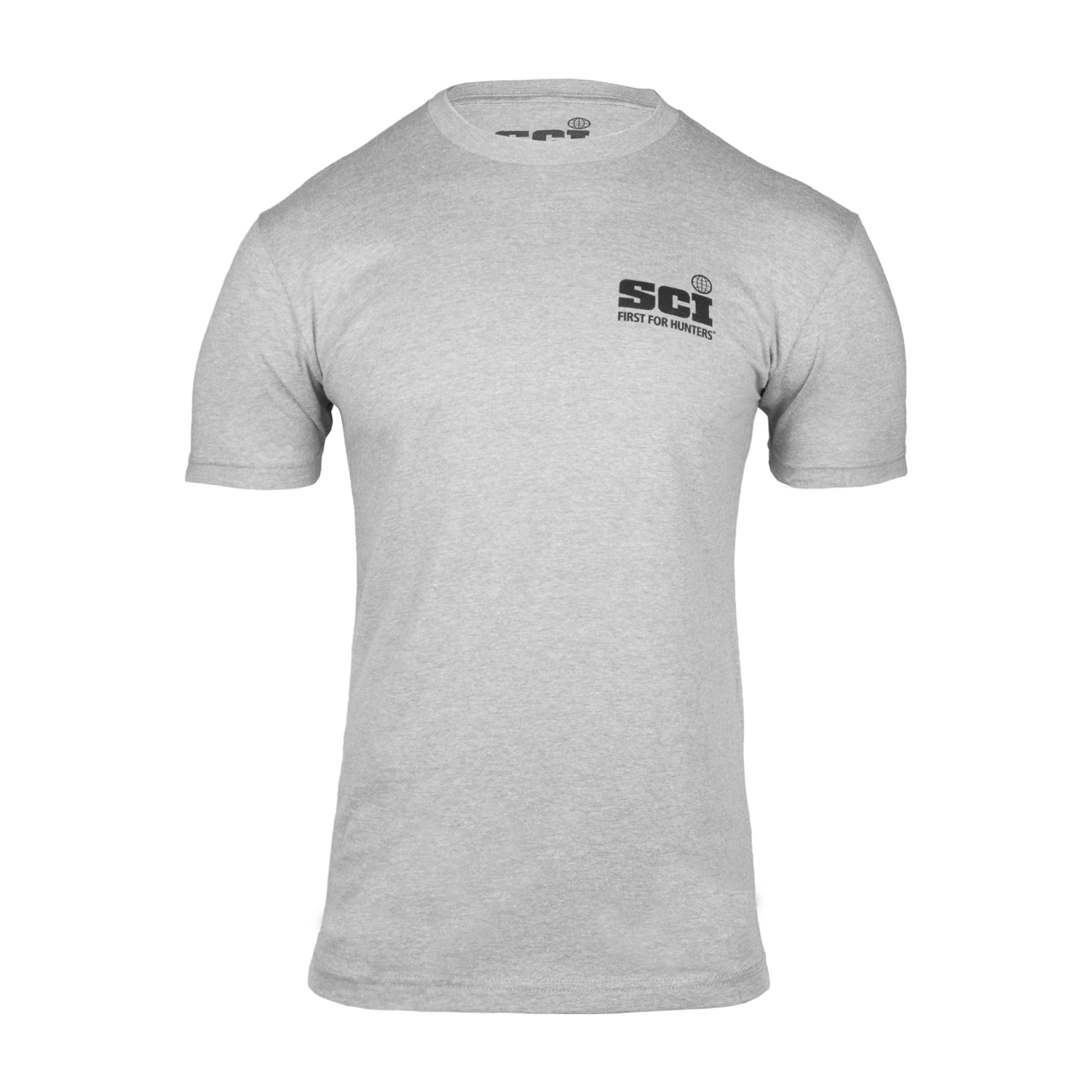 Gray tshirt with SCI logo on left chest