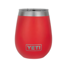 Red YETI wine tumbler on a white background